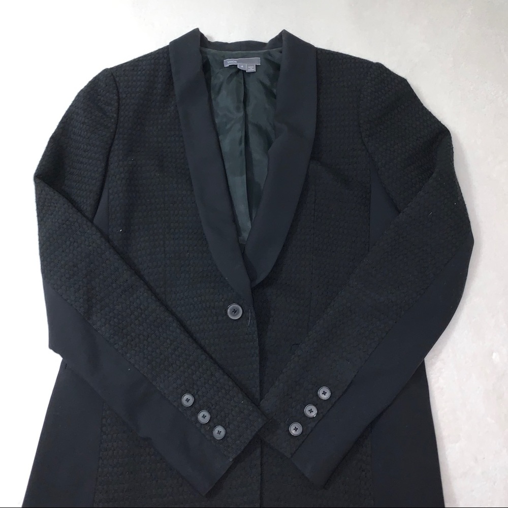 Vince Black Shawl Lapel Textured Blazer